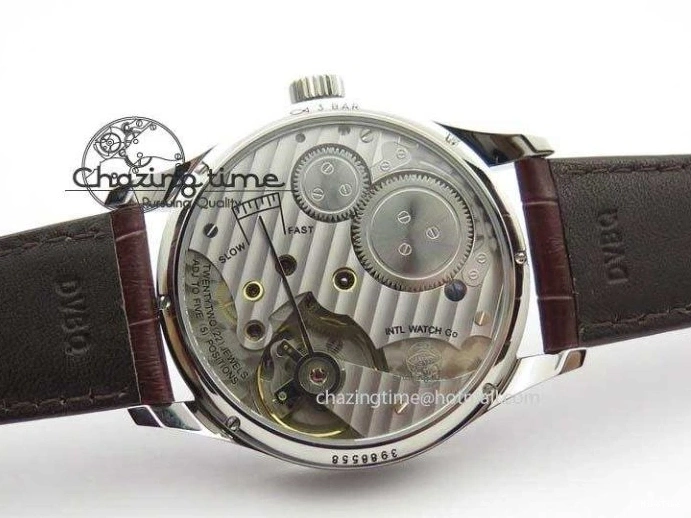 MIROTIME 0331 Sustainable Portuguese IW5444 SS White Dial RG Numbers On Brown Leather Strap A 7256